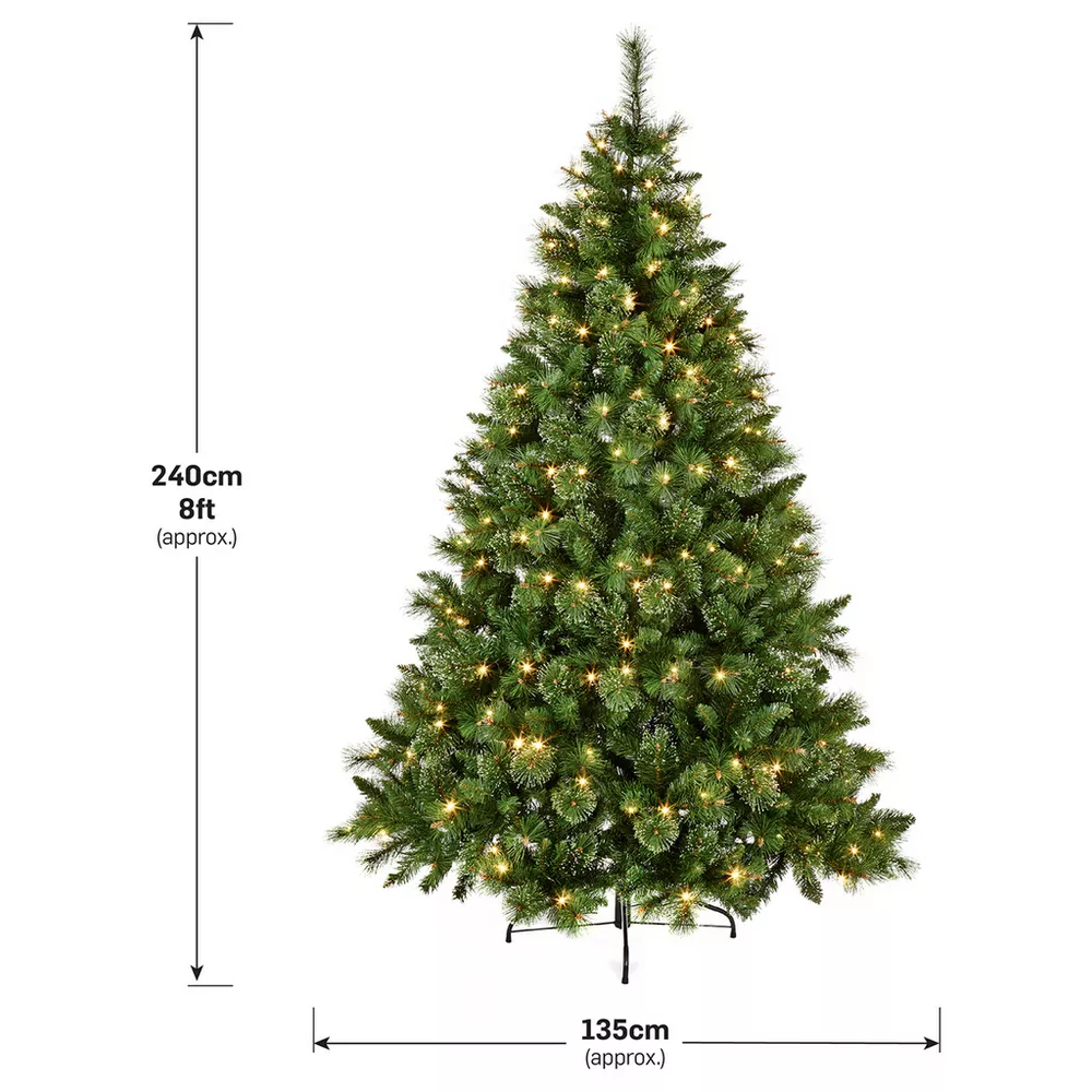 Premier Decorations 8ft Prelit Ridgemere Pine Christmas Tree — thumbnail 3