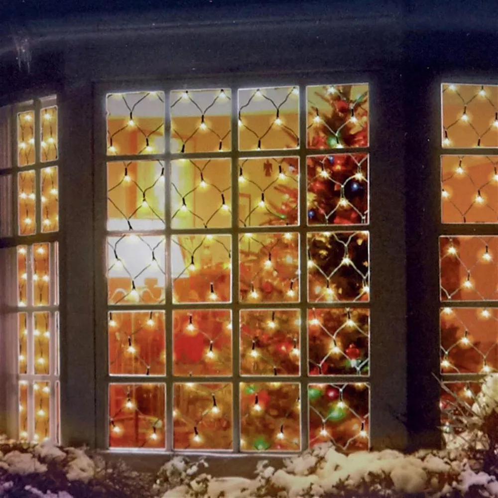 Premier Decorations Warm White Net Christmas Window Lights — photograph 1