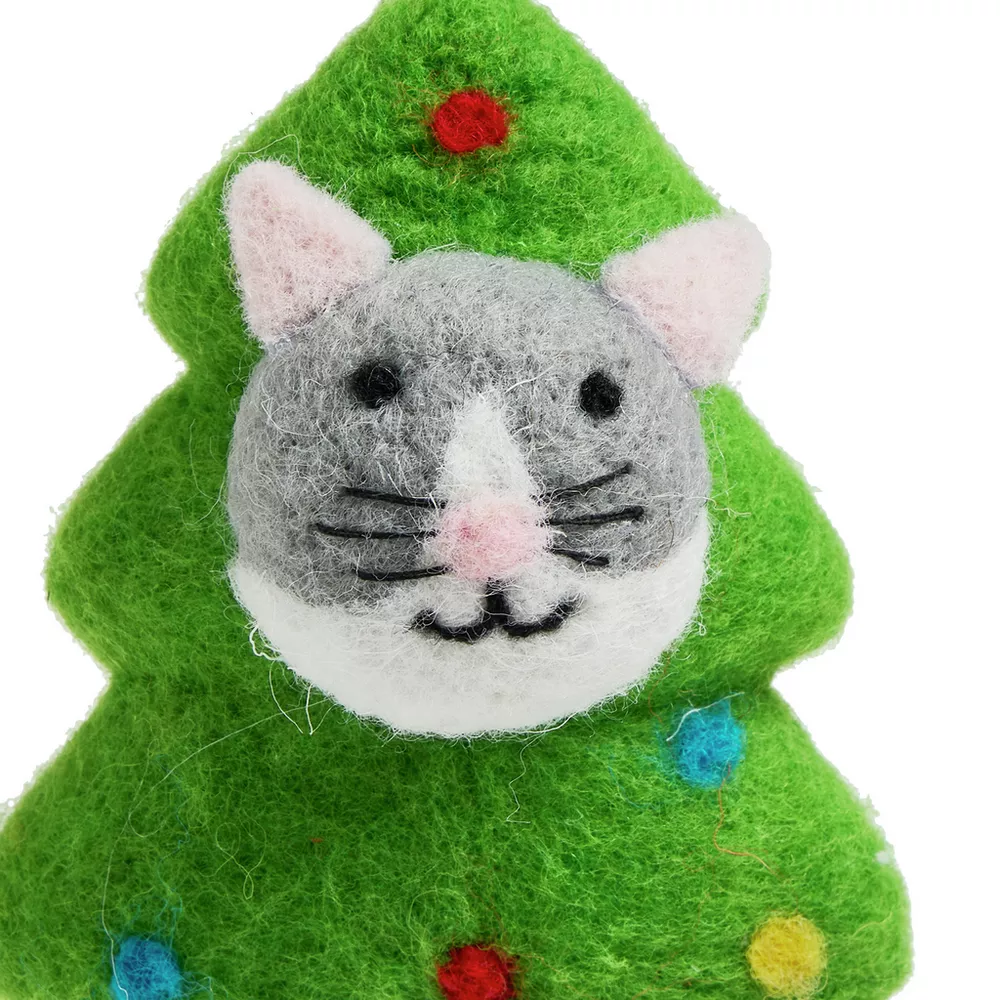 Argos Home Felt Cat in Tree Hanging Christmas Ornament — thumbnail 4