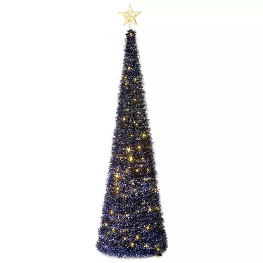 Premier Decorations 6ft Pop Up Slim Christmas Tree - Blue — photograph 1
